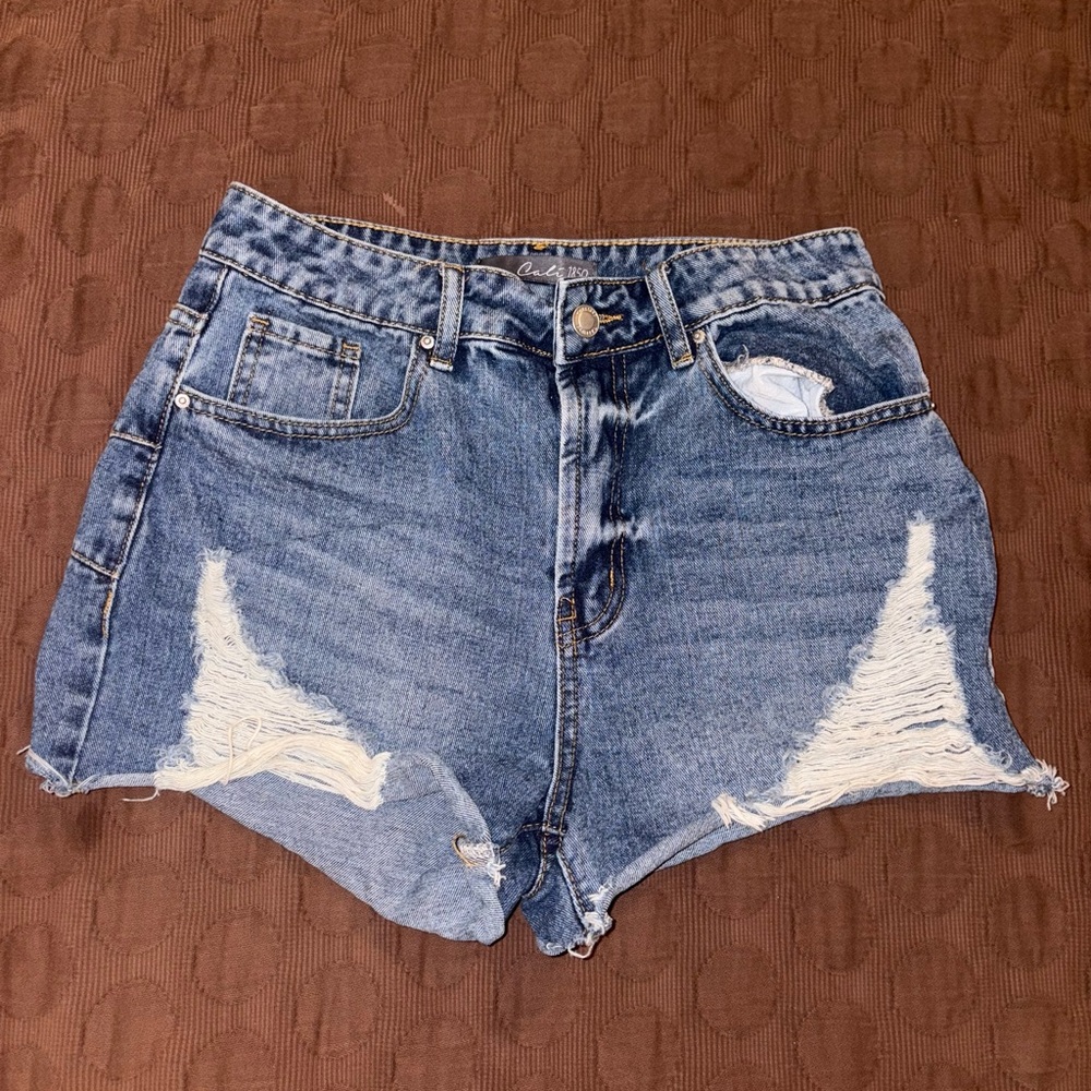 Denim Distressed Women Shorts